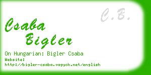 csaba bigler business card